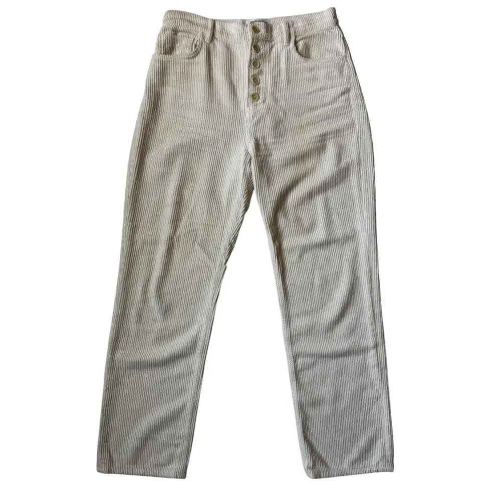 Reformation Cynthia Corduroy Pants 28 Cream Straight Cozy Nostalgic Retro Ivy - Picture 2 of 16